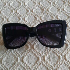 Quay Australia Chain Reaction Cat Eye Sunglasses Black